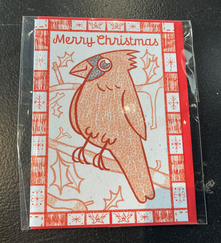 Merry Christmas Card - Red Cardinal