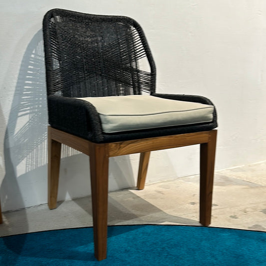 Teak and Raffia Dining Chair