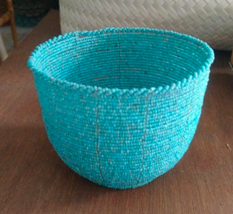 Turquoise Beaded Bowl