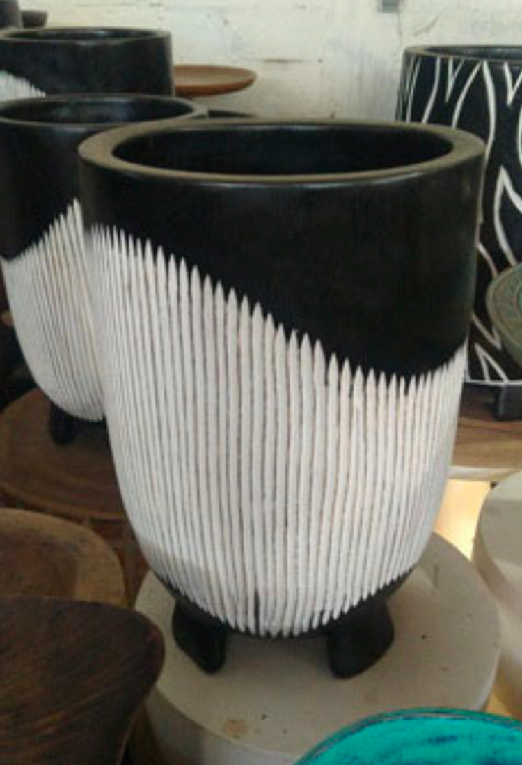 Black and White Palm Vase