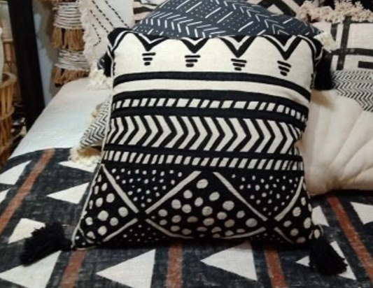 Black and White Abstract Pillow