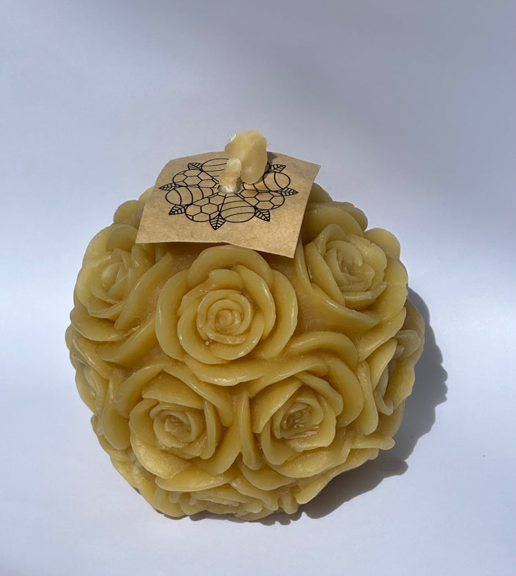 Rose Ball Handmade Bees Wax Candle