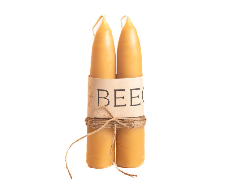 2-ct Extra Large Hand Dipped Bees Wax Candles