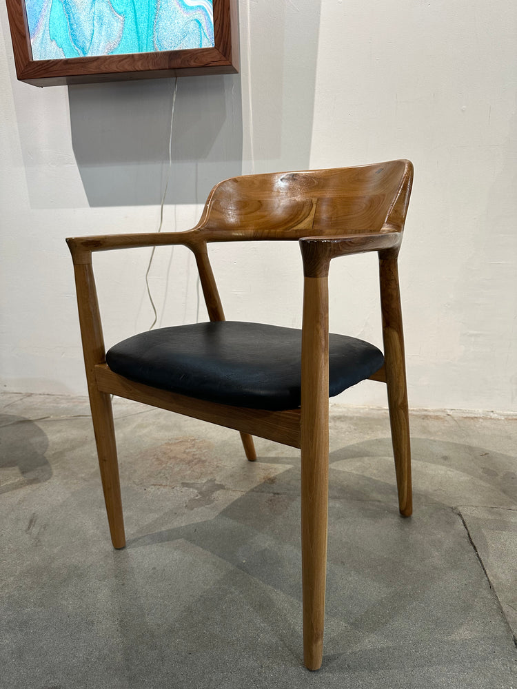 Teak and Leather Dining Chair