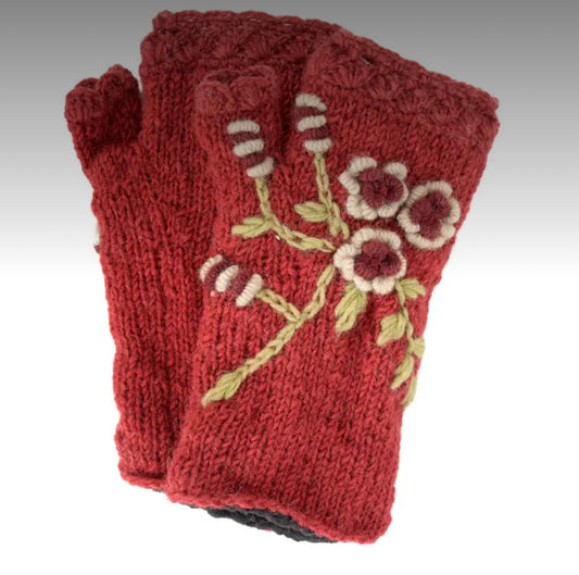 fingerless wool mittens