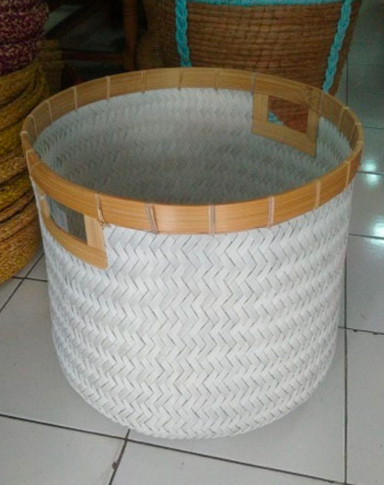 Basket with Bamboo Trim