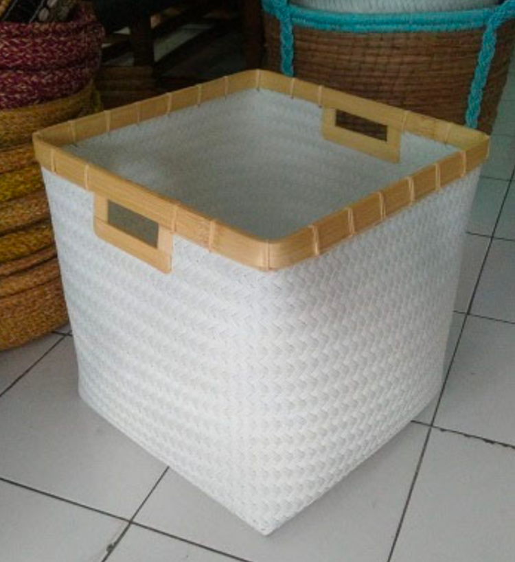 Basket with Bamboo Trim