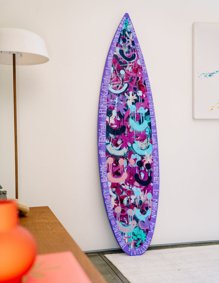 "Lovely Lavender" Light Purple Painted Surfboard