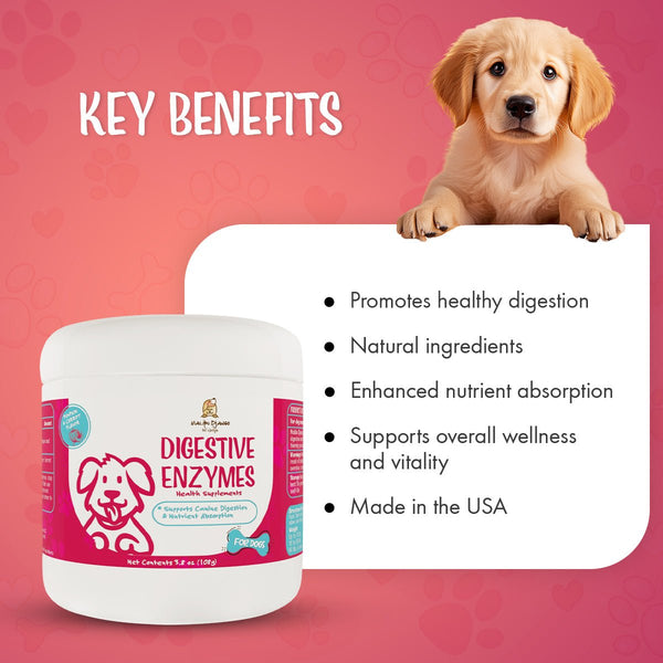 Dog Digestive Enzyme Supplement - Promotes Optimal Digestion & Nutrient Absorption