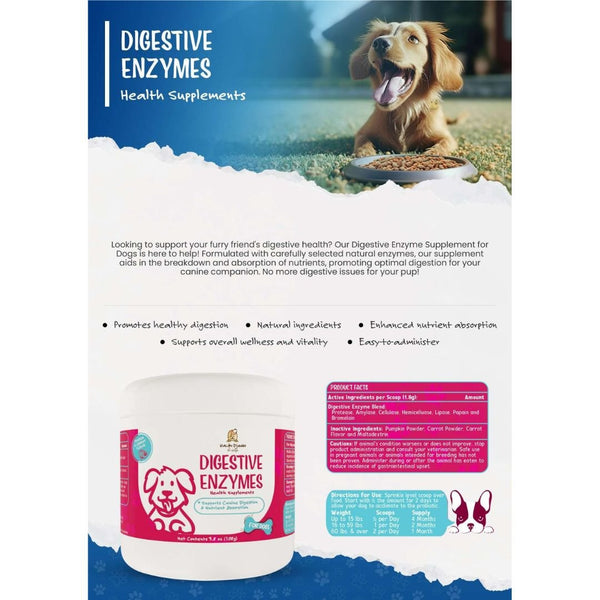 Dog Digestive Enzyme Supplement - Promotes Optimal Digestion & Nutrient Absorption