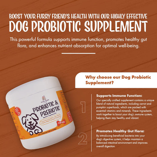 Dog Probiotic Supplement - Supports Immune Function, Gut Flora & Nutrient Absorption