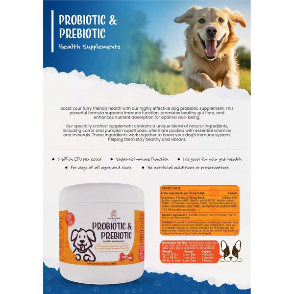 Dog Probiotic Supplement - Supports Immune Function, Gut Flora & Nutrient Absorption