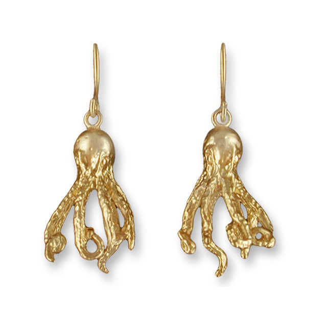 Octopus - Gold Earrings