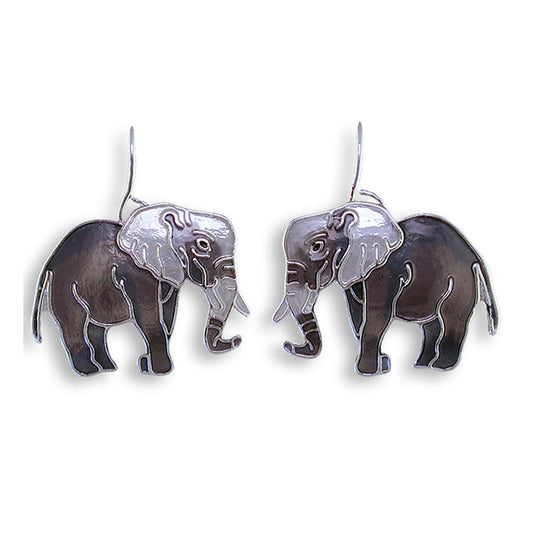 Grey Elephant Earrings