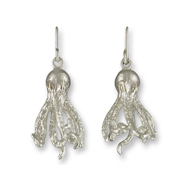 Octopus - Silver Earrings